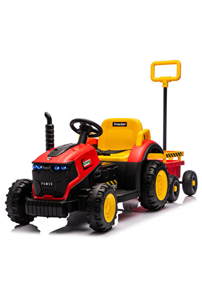 Nichiduta Tractor electric pentru copii Strong Power Red cu remorca,telecoman...