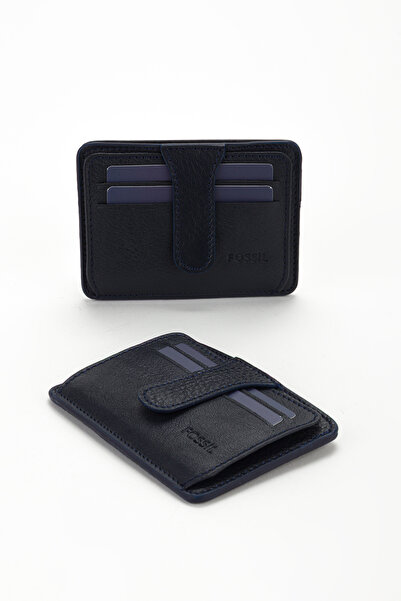 Fossil Boxed Genuine Leather Snap Fastener Card Holder Handheld Portfolio Wallet