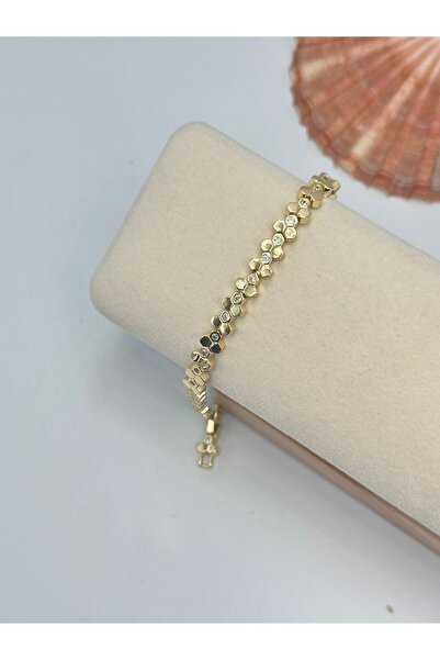 BYYEŞO سوار بتصميم خلية النحل بتفاصيل حجر واحد (فولاذ)