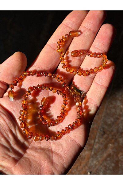 TTS TÜRK TESBİH SANATI Damla Kehribar Bebek Kolye Bileklik Set