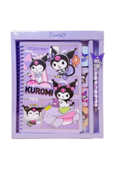 SANRIO دفتر ملاحظات كرتوني لطيف وجميل لشخصية كورومي مع قلم، طقم دفتر ملاحظات ...