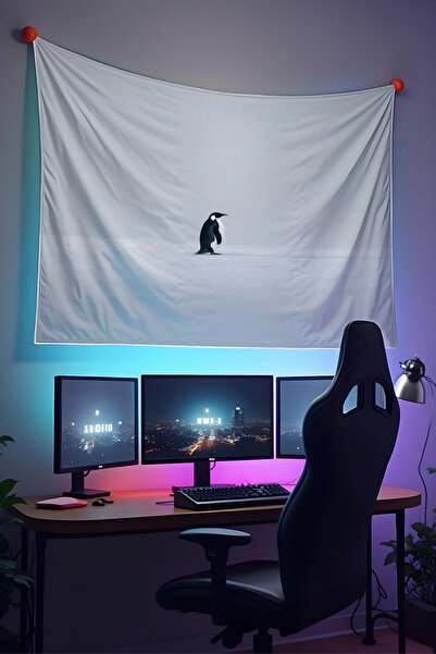 Halura But Why Nihilist Penguen Duvar Örtüsü– Kaliteli Kumaş, Ev Oyuncu Oda D...