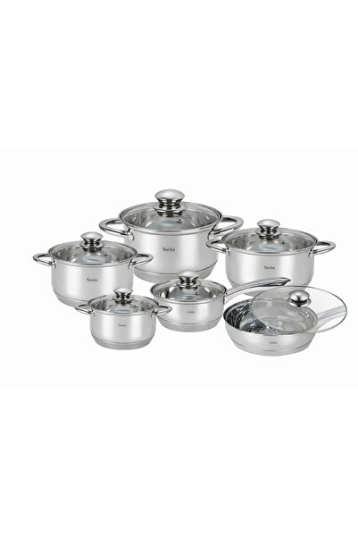 SWISS Zurich 12-piece Extra Jumbo stainless steel pot set