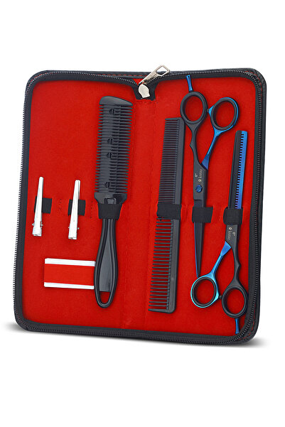 Katze 6 Parça 6 inç Profesyonel Deri Çantalı Berber Kuaför Saç Sakal Bıyık Ma...