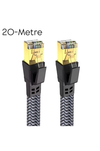 Aırstorr Cat8 LAN Kablosu Yüksek Hızlı 40Gbps 2000mhz Ethernet Kablosu Örgü K...