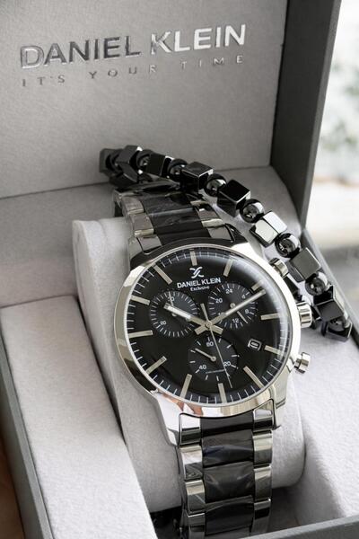 Daniel Klein Men's Wristwatch 30 Meters Water Resistant Steel Band + Bracelet...