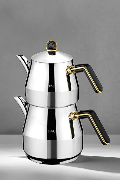 Taç Grossi Jumbo Boy 4 Piece Stainless Steel Teapot Set Gold 2.00-3.50Lt