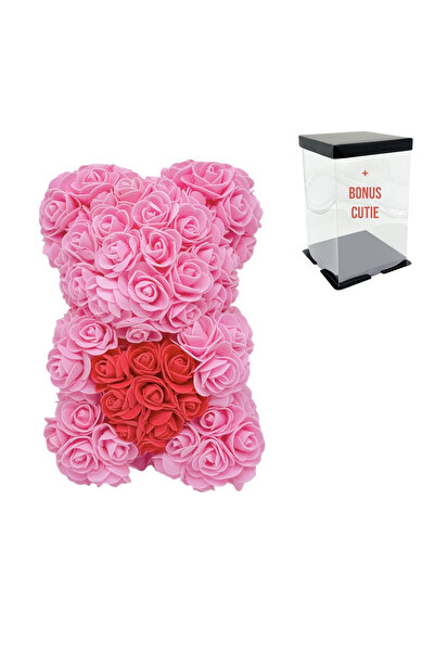 OEM Foam Bear 25 cm and Bonus Pink Box with Red