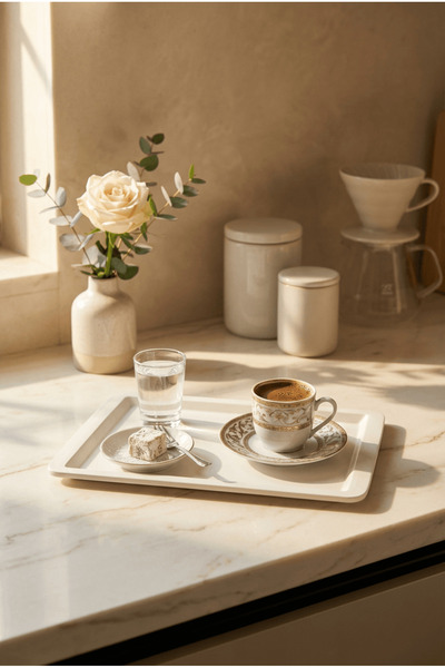 hemlife Plastic Serving Presentation Tray Set of 6 – Multi-Purpose Lightweigh...