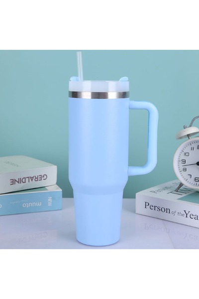 Generic 40oz Vacuum Insulated Stainless Steel Tumbler with Handle & Straw
