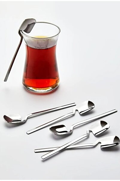 Mikasso 6 'lı Bardak Kenarına Asılabilen Kesik-Çentikli Çay Kaşığı | 6 Adet Ç...