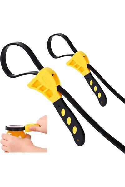 Arabest Rubber Strap Wrench Set 2-Piece – Adjustable Oil Filter Wrench 24" & ...