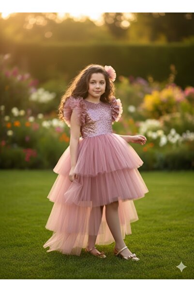 ÇİDO KİDS KUYRUKLU TÜLLÜ ELBİSE