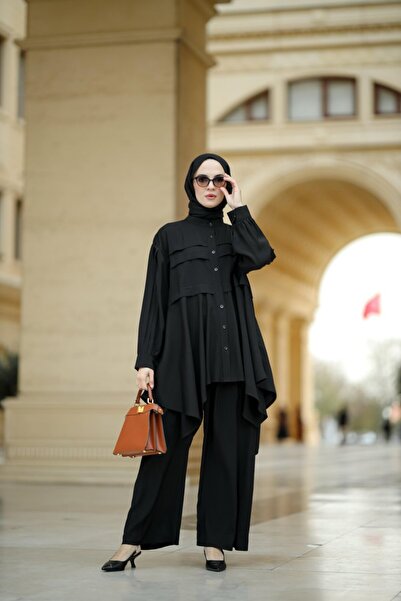 NS Moda Hijab Zerde Set Black-Model 564