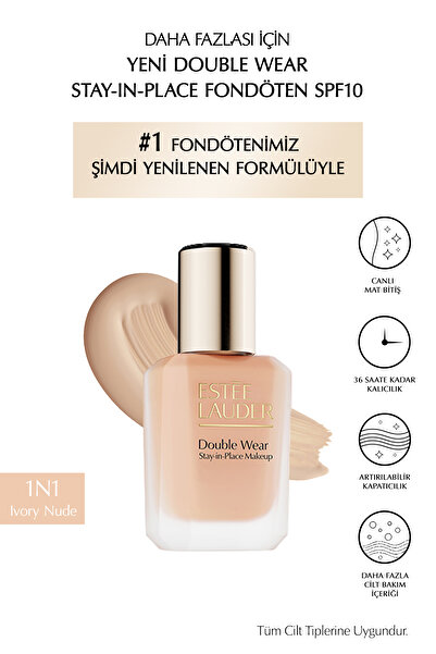 Estee Lauder Double Wear Stay-in-Place Fondöten SPF10 Canlı Mat Bitiş (1N1 IV...