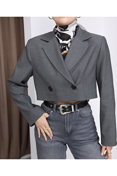 VESS MODA Women's Crop Blazer Jacket