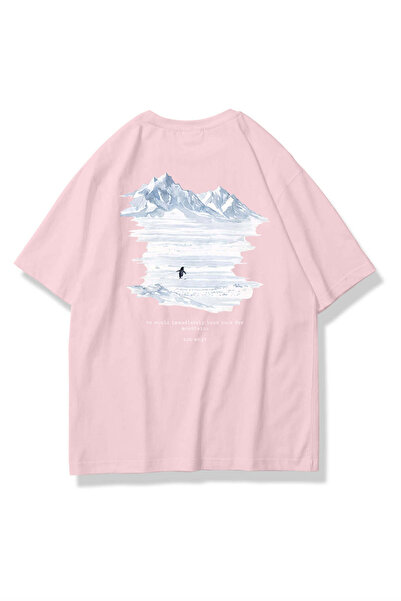 Trendiz Unisex Lone Penguin Tshirt Pembe