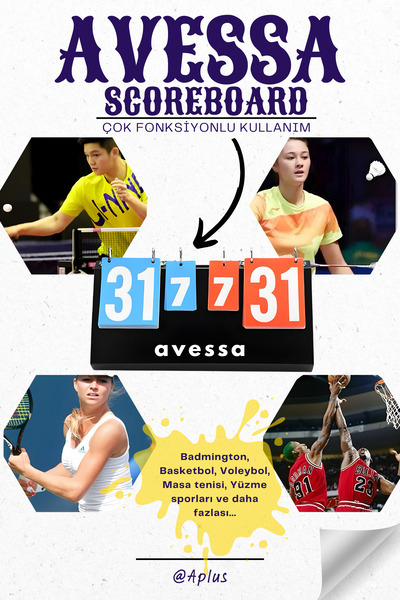 AVESSA SCR-800 Masa Skorbord Her Spor Branşına Uygun Büyük Boy Katlanır Score...