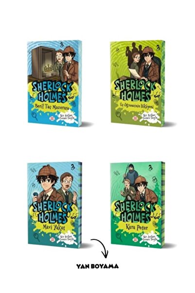 Dokuz Çoçuk Sherlock Holmes 4 Kitaplık Set - Yan Boyamalı Özel Seri - Polisiy...
