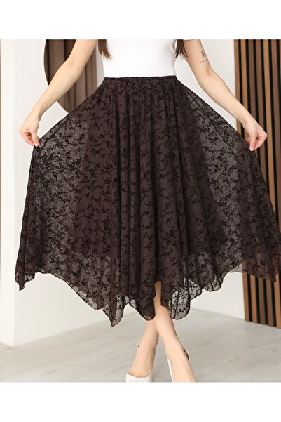 VESS MODA Women's Lace Fabric Lined Skirt