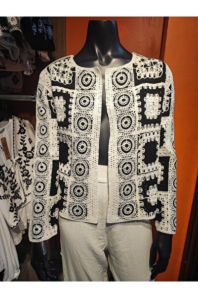 Sosyete Kaplumbağa سترة تريكو سوزيني مطرزة بأكمام طويلة