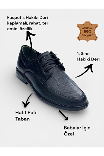 İYİSİNDEN SHOES حذاء رجالي كلاسيكي من الجلد الطبيعي، مريح للاستخدام اليومي، ن...