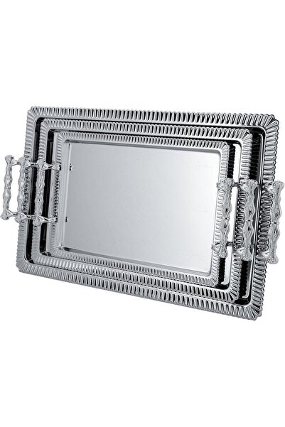 Generic A set of 3 serving trays with side handles from Al Saif, a modern and...