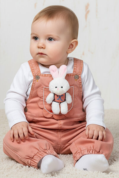 Rocha Baby Rocha Bebek Bahçıvan Salopet 2'li Takım - Peluş Oyuncak Hediyeli v...