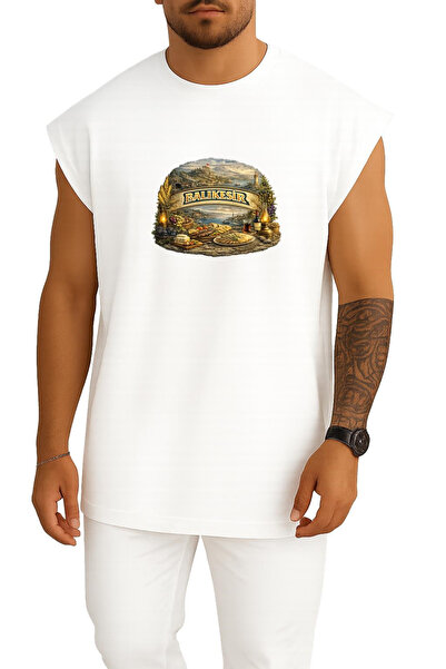 Bahriyeli Collection Υπερμεγέθης Αθλητική Μπλούζα με Στάμπα Ψαροκόκαλο στο Στ...