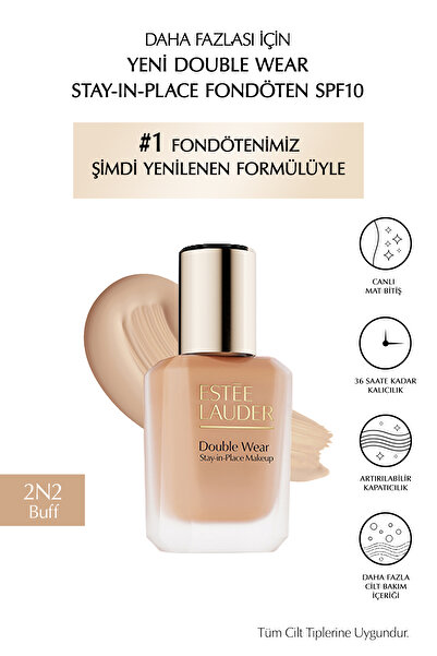 Estee Lauder Double Wear Stay-in-Place Fondöten SPF10 Canlı Mat Bitiş (2N2 BU...