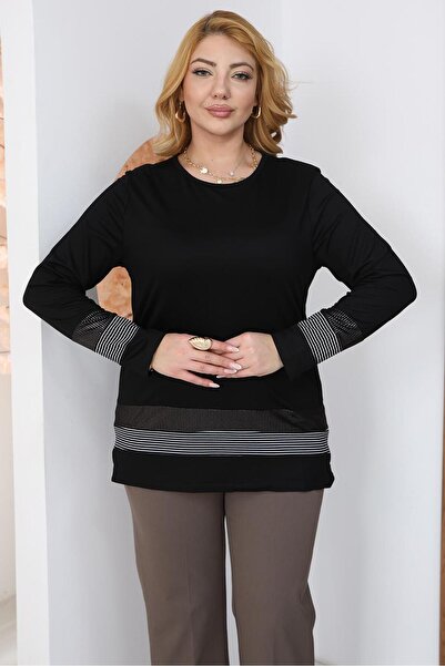 Siyezen Plus Size Striped Blouse