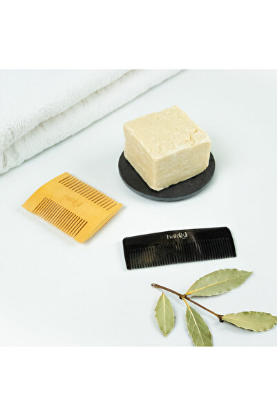 Hakiki Store Hair Care Trio (Men's Bone Comb+Double-Sided Boxwood Comb+Laurel...
