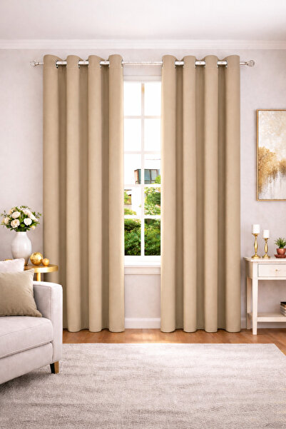OEM Decorative Blackout Curtain with Rings, dimensions 140x260cm