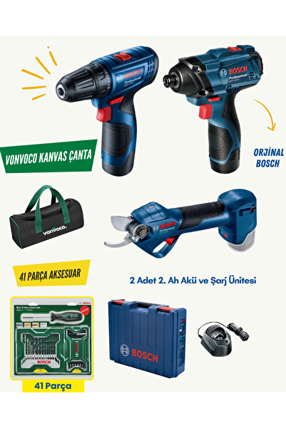 Bosch GSR 120 Li Akülü Vidalama Pro Pruner Akülü Şarjlı Dal Budama Makası Gdr...