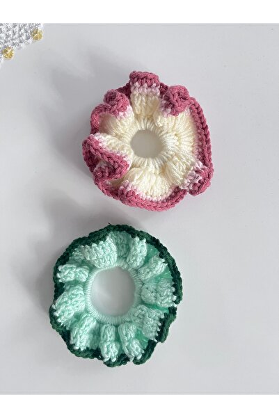 HENERA Crochet Colorful Rubber Band Buckle - Vintage Boho Retro Bun Buckle - ...