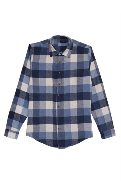 Tudors Men's Slim Fit slim fit checkered winter lumberjack shirt