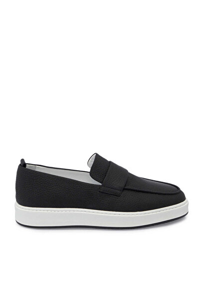 Tergan Siyah Hakiki Deri Erkek Loafer - E25I1AY57320-A23