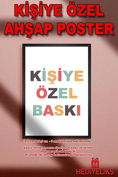 HEDİYELİKS Kişiye Özel Ahşap Poster
