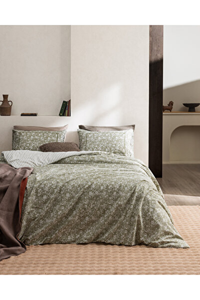 Madame Coco Suzanne King Size 100% Cotton Elastic Ranforce Printed Duvet Cove...