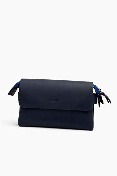 Grande Genuine Leather Men's Handbag Navy Blue 4267