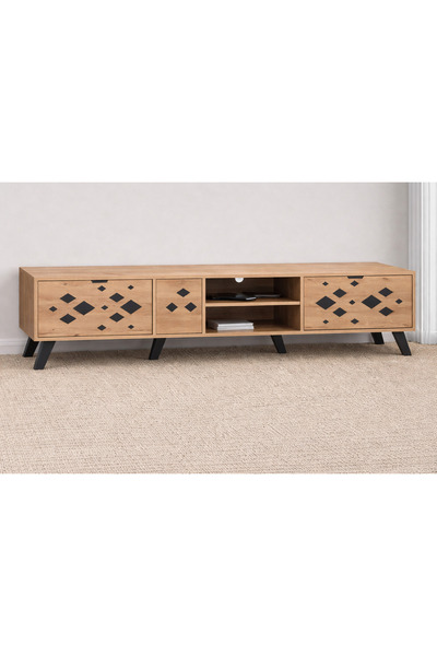 Arnohome Modern wooden TV stand, with an elegant and luxurious design suitabl...