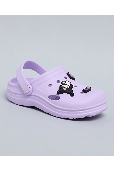 R&B Girls Lilac Kuromi Charm Detail Slingback Clogs