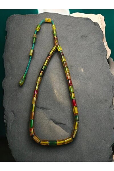 İnan Tesbih Handcrafted Full Cut Model Fire Amber Prayer Beads (Wrist Length)