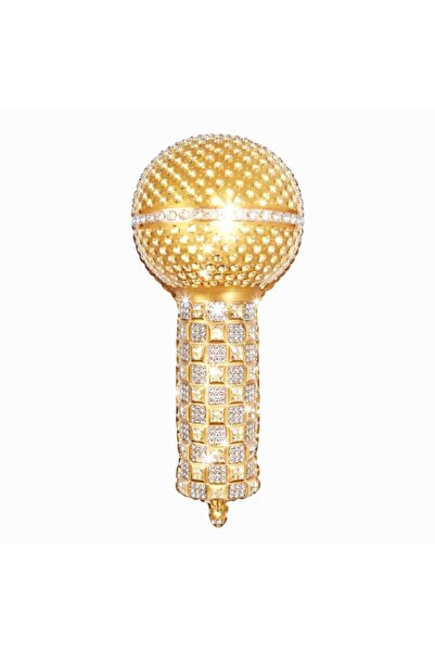 parti sürprizi Yellow Stone Microphone Shaped Foil Balloon 1 Piece
