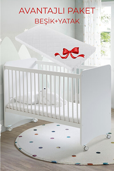 Babywhen BW1025 Pratik Kademeli Tekerlekli Bebek Beşiği 60x120 cm – Yatak Dah...