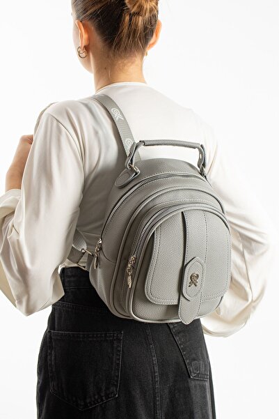 minebag Çok Gözlü Mini Frank Sırt Çantası Gri