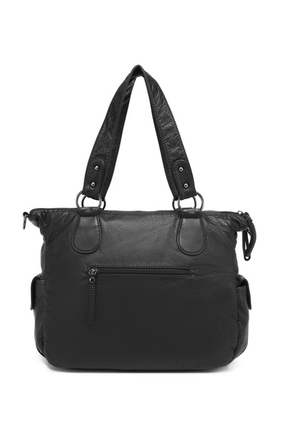 Solo Bag Измиваема кожена чанта с много отделения, стилна мека кожена чанта п...