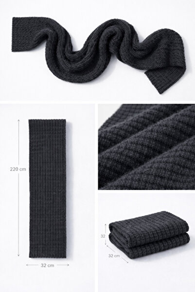 Noi Belis Thick Soft Textured Knitwear Scarf Aw25At0004