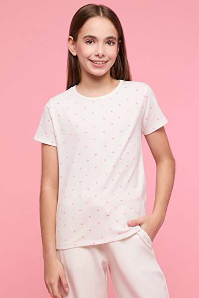 R&B Printed T-Shirt with Crew Neck and Short Sleeves