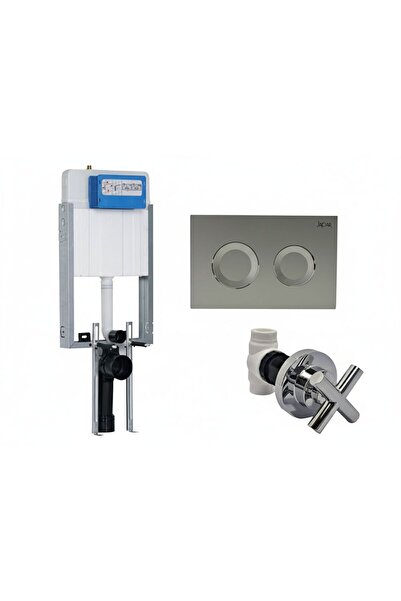 JAPAR GÖMME REZERVUAR SET MAT KROM BUTON + BYMET KROM VALF